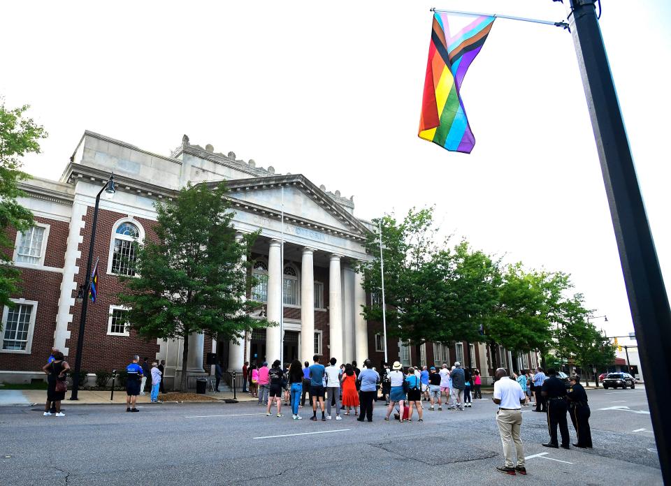 The Pride Month Unity Vigil is held at City Hall in Montgomery, Ala., on Friday June 25, 2021.
