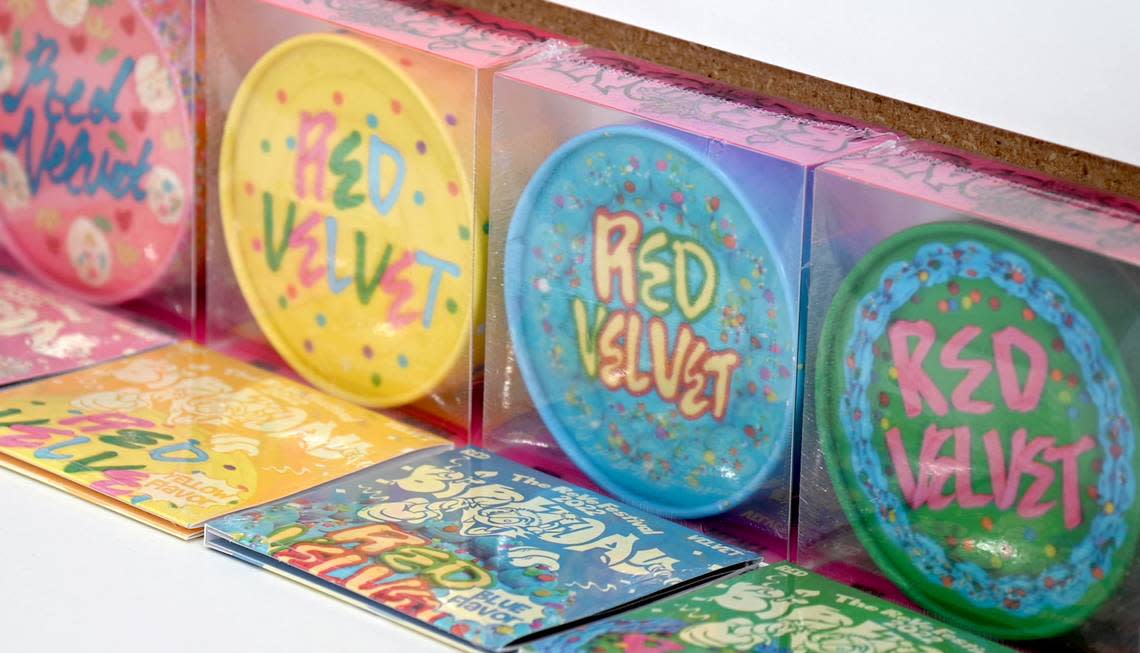 K-pop girl group Red Velvet merchandise available for purchase at Macon K-Pop at 2320 Ingleside Ave. in Macon.