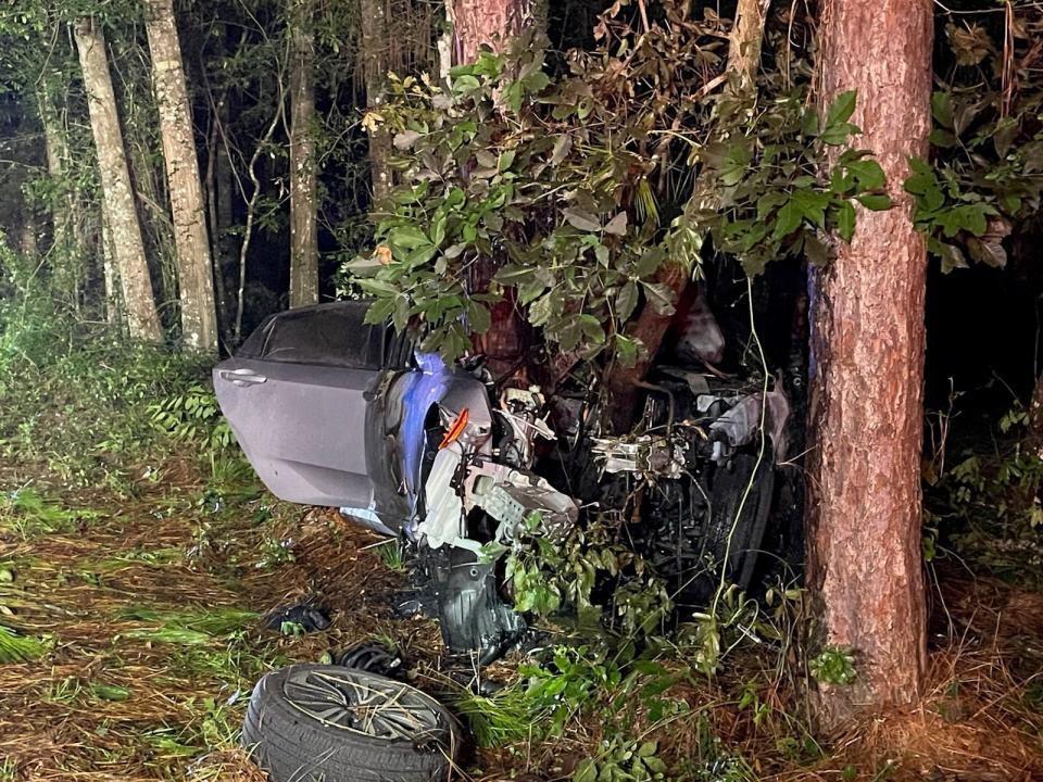 A fiery crash along Southeast 95th Street on Friday night claimed the life of the driver, Florida Highway Patrol troopers said