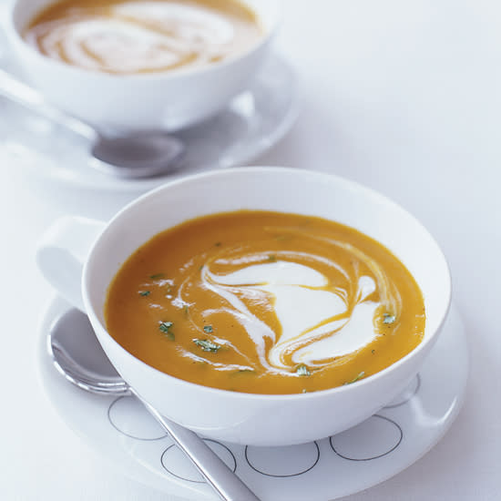 
 Gingered Carrot Soup with Crème Fraîche