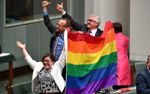 Same-sex marriage Australia couple divorce Jensen - Credit: AAP