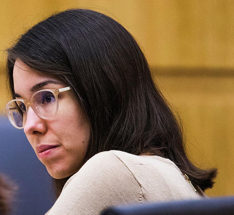 Jodi Arias in court on October 21, 2014, the first day of her penalty retrial.