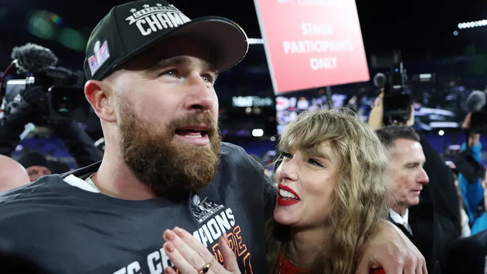 A pop star and her boyfriend celebrate a winning game. This apparently angers some of the game's followers, for some reason.