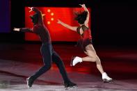 <p>China’s Sui Wenjing and China’s Han Cong perform during the figure skating gala event during the Pyeongchang 2018 Winter Olympic Games at the Gangneung Oval in Gangneung on February 25, 2018. / AFP PHOTO / Mladen ANTONOV (Photo credit should read MLADEN ANTONOV/AFP/Getty Images) </p>