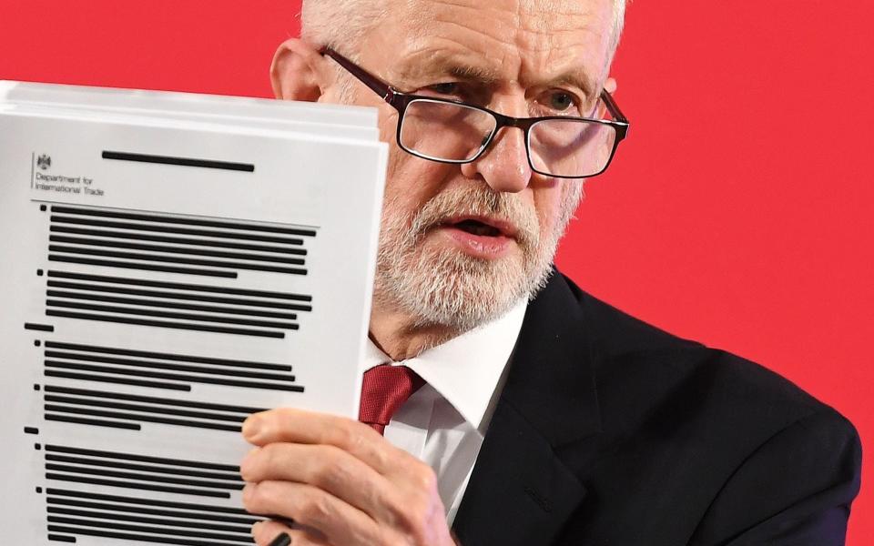 Jeremy Corbyn used the documents to attack the Government - Andy Rain/EPA-EFE/Rex