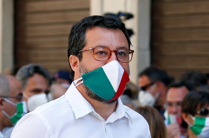 FILE PHOTO: Protest against the government of Prime Minister Giuseppe Conte in Rome