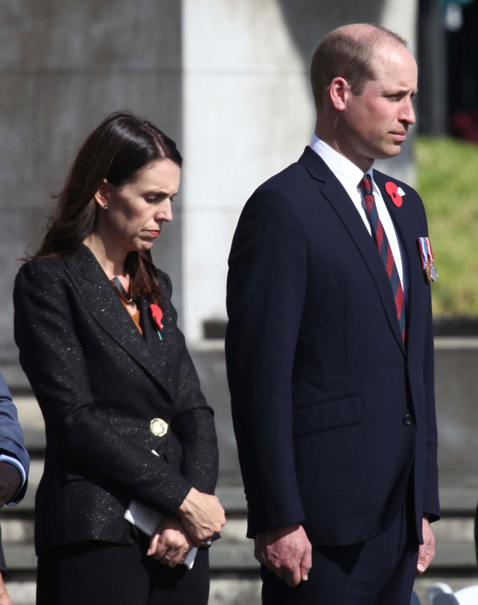Prince William has joined New Zealand Prime Minister, Jacinda Ardern, in Auckland to commemorate Anzac Day. [Photo: Getty Images]