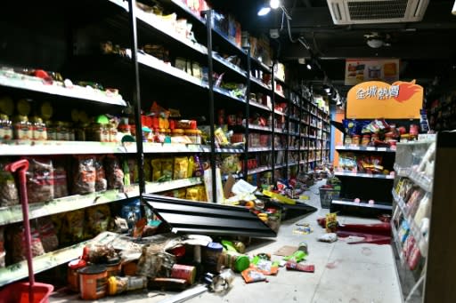 Hardcore pro-democracy protesters in Hong Kong vandalised this store in the northern district of Yuen Long