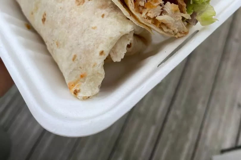 Chicken wrap in take away box