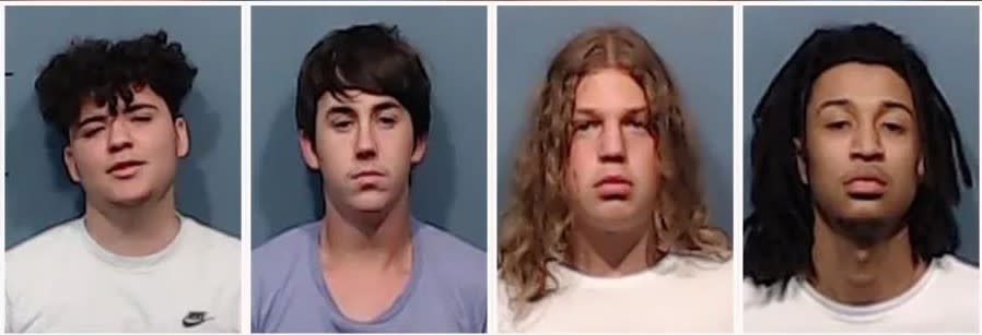 Abilene group accused of 2022 Organized Crime: (Left to Right) Isaiah Carrillo, Michael Cody, Riley Pitcock, Malachi Jones