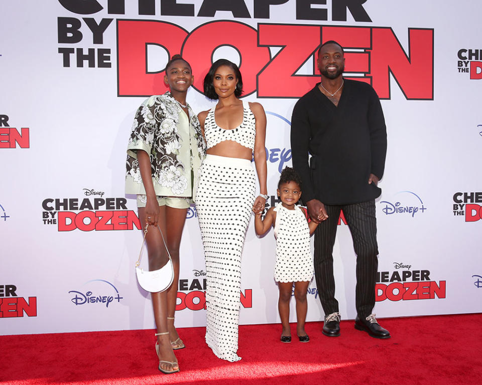 Zaya Wade, Gabrielle Union, Kaavia James Union Wade and Dwyane Wade - Credit: Jesse Grant/Getty Images