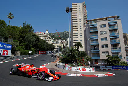 Formula One - F1 - Monaco Grand Prix - Monaco - 27/05/2017 - Ferrari's Sebastian Vettel in action during the third free practice session. REUTERS/Max Rossi