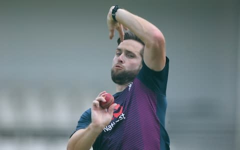 Chris Woakes bowls in the nets - Credit: &nbsp;Stu Forster/Getty Images