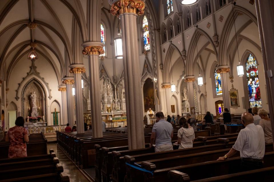 The main area of St. Mary Star of the Sea Church where people go to pray was found to have safe air after the state tested it, according to the church. Corbis via Getty Images