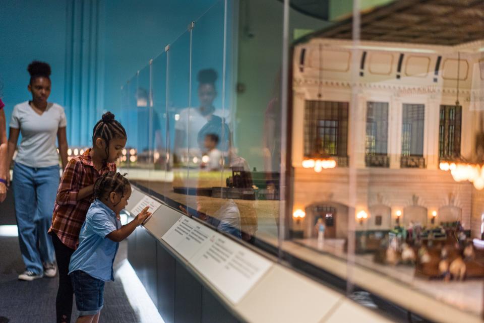 Kids admire "The Great Train Set" at Liberty Science Center in Jersey City.