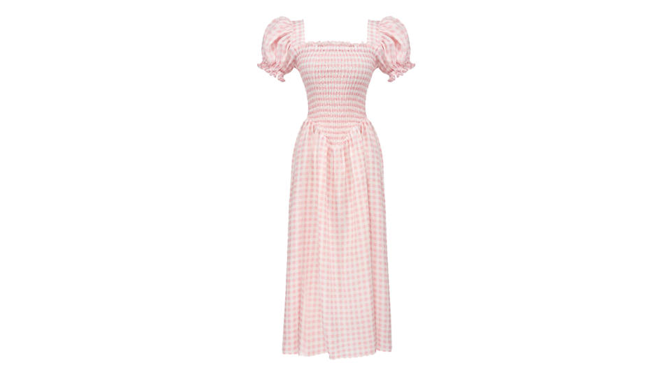 Belle Linen Dress in Pink Vichy