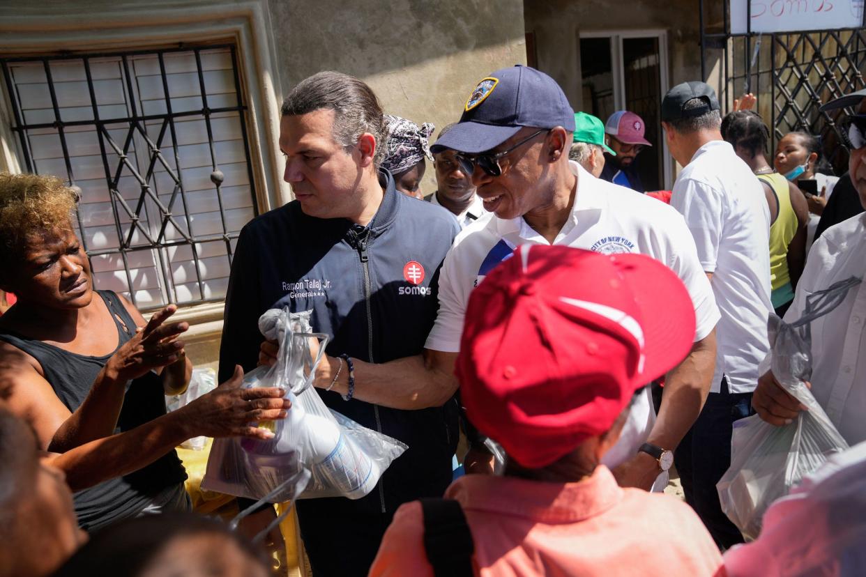 New York City Mayor Eric Adams, along with a New York City delegation, visit the Hurricane Fiona-damaged town of La Romana, Dominican Republic on Monday, September 26, 2022.