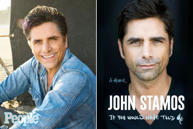 <p>Jeff Lipsky; Henry Holt and Co.</p> John Stamos is pictured alongside his memoir's cover.