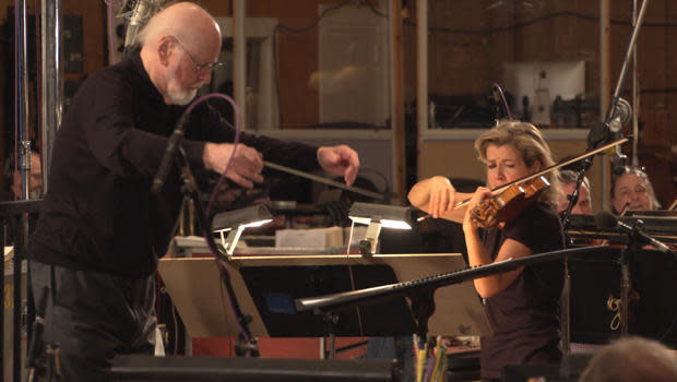 Anne-Sophie Mutter and John Williams recording their album, 