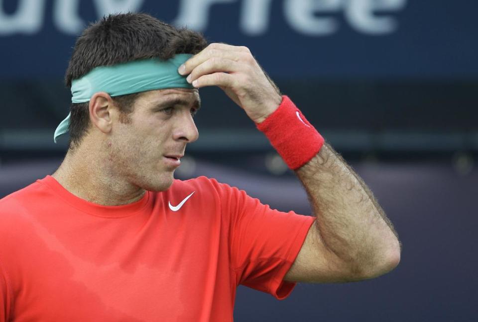 Juan Martin Del Potro in Dubai in February. That was his last singles tournament. (AP Photo/Kamran Jebreili)