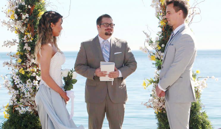 Chaz Bono plays a minister on <em>The Bold and the Beautiful</em> earlier this year. (Photo: CBS)