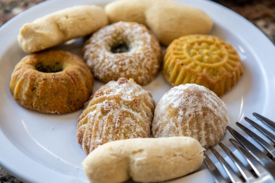 Maamoul, which are filled with dates, and cookies at Nablus Sweets.