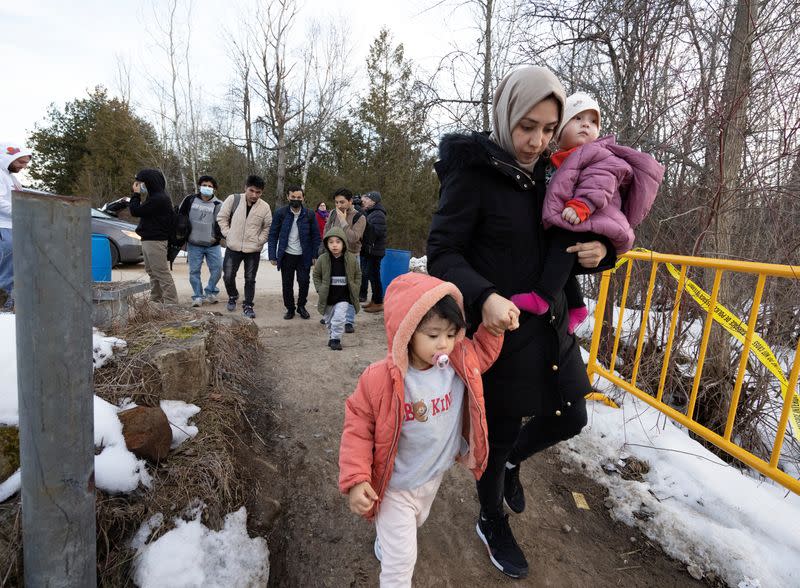 Roxham Road, an unofficial crossing point from New York State to Quebec for asylum seekers in Champlain