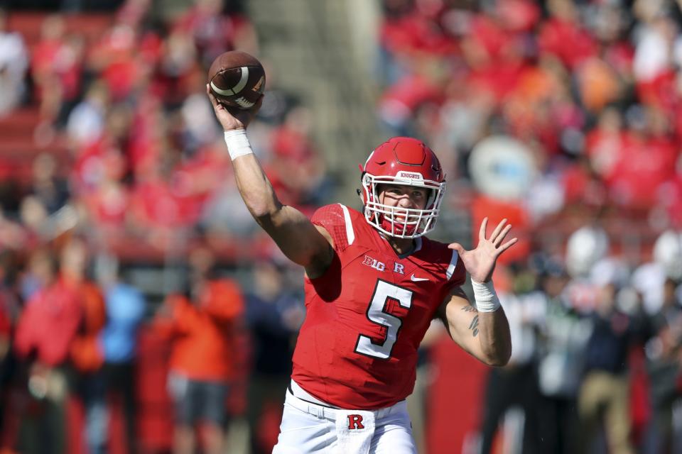 Chris Laviano threw for 748 yards and five TDs this year, but completed only 48 percent of his passes.(AP Photo/Mel Evans)