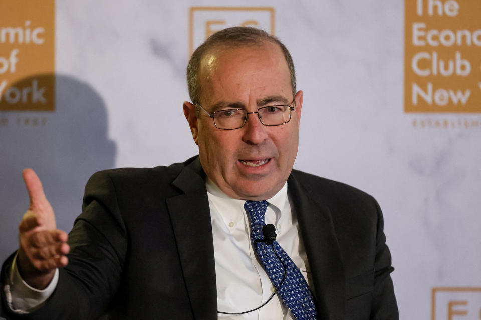 Richmond Federal Reserve Bank president Thomas Barkin speaks to the Economic Club of New York in New York City, U.S., February 8, 2024.  REUTERS/Brendan McDermid