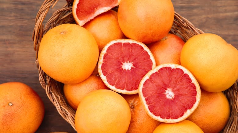 Basket of grapefruits