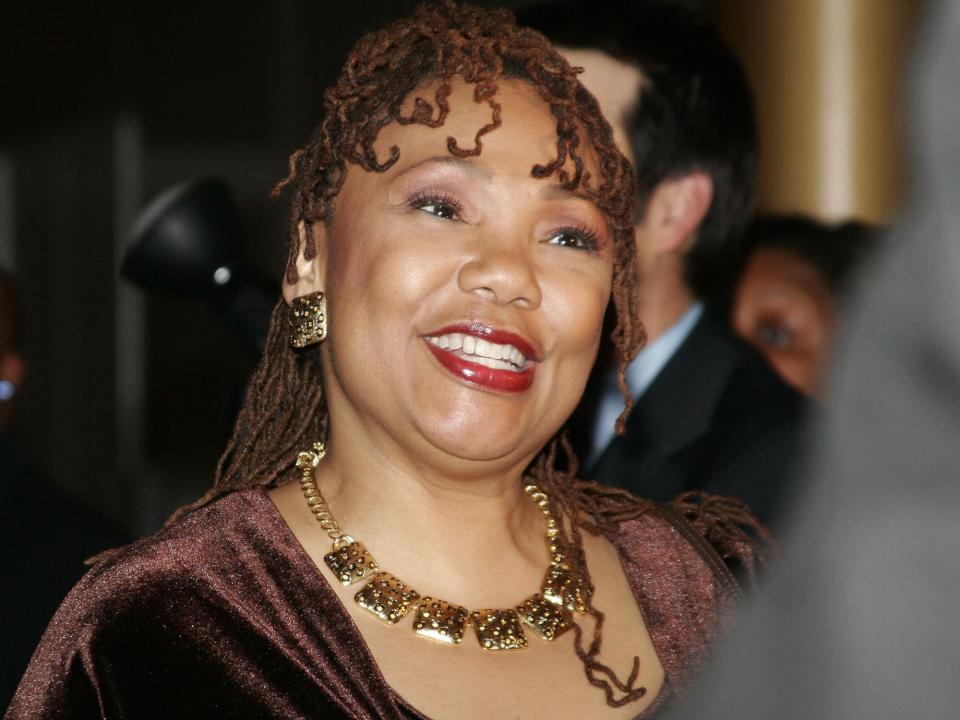 Yolanda King talks to the media at the National Dream Gala to celebrate the Martin Luther King Jr. Memorial groundbreaking November 13, 2006 in Washington, DC