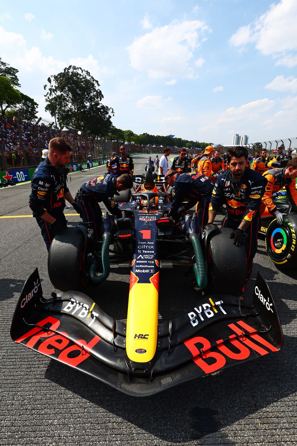 sao paulo, brazil   november 13 max verstappen of the netherlands and oracle red bull racing prepares to drive on the grid prior to the f1 grand prix of brazil at autodromo jose carlos pace on november 13, 2022 in sao paulo, brazil photo by mark thompsongetty images