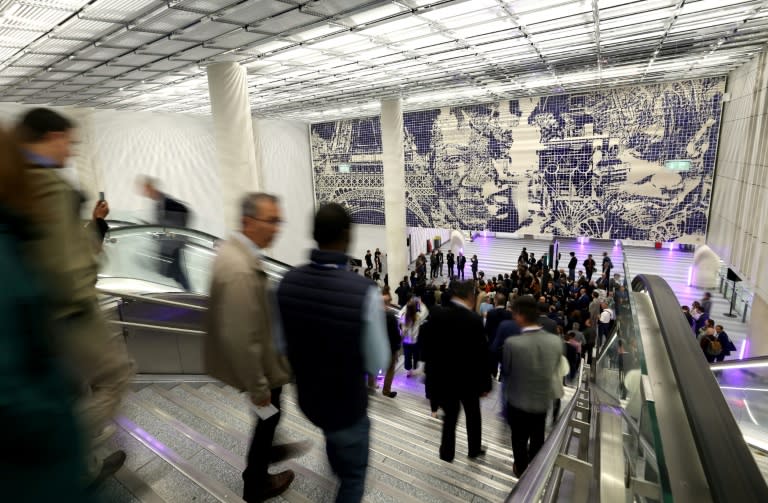 Le hall principal de la nouvelle station de métro de l'aéroport d'Orly, au sud de Paris, le 19 juin 2024 (Emmanuel DUNAND)