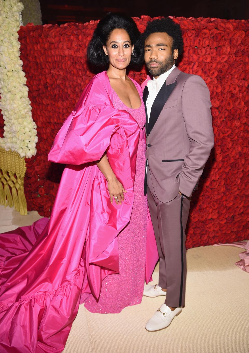 <h1 class="title">Tracee Ellis Ross in Michael Kors Collection and Repossi jewelry and Donald Glover in Gucci</h1><cite class="credit">Photo: Getty Images</cite>