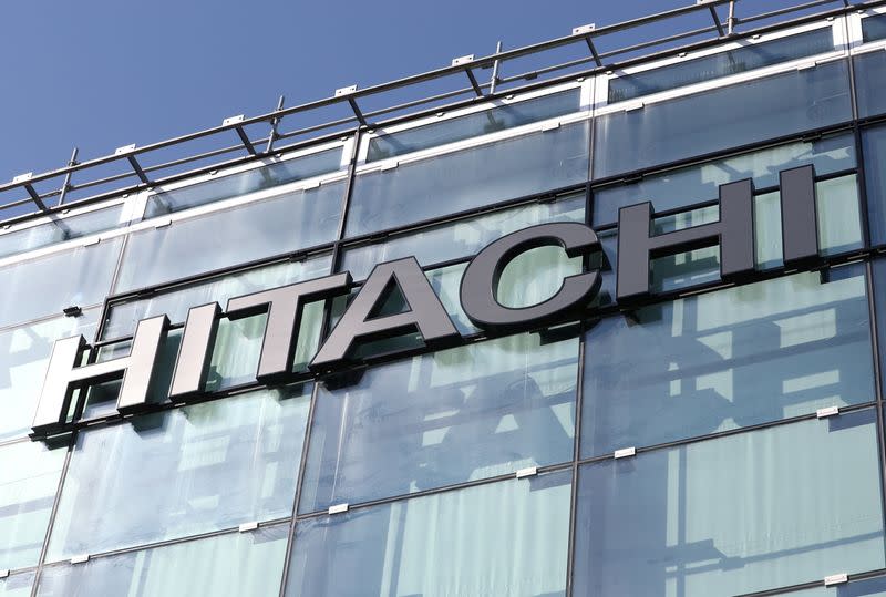 FILE PHOTO: Logo of Hitachi is seen in Zurich