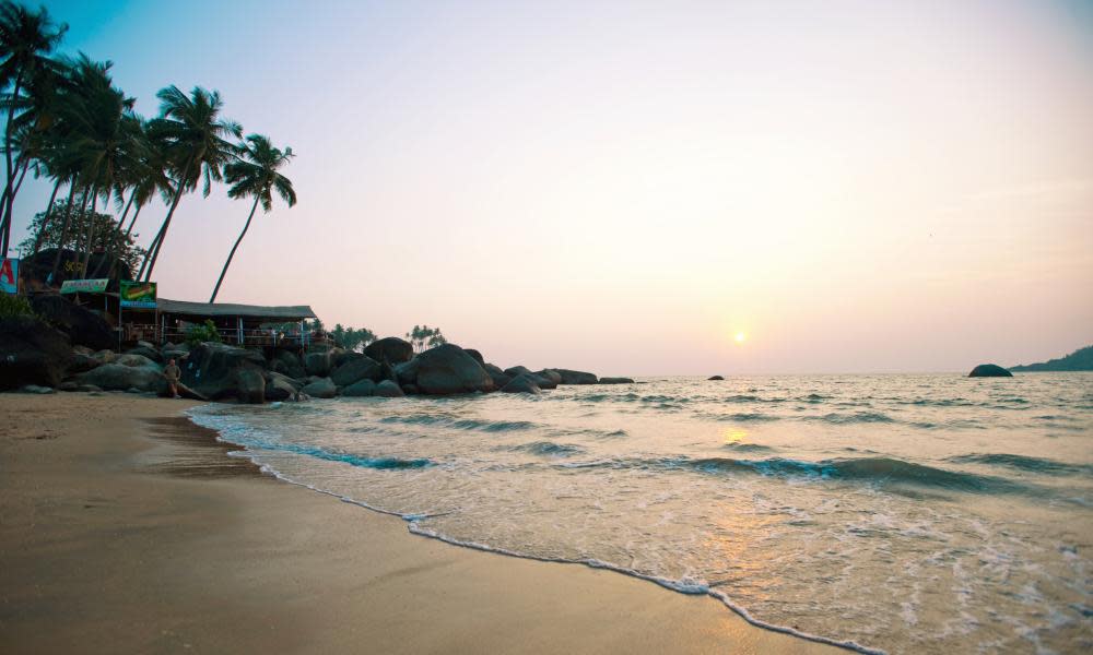 Palolem Beach, Goa State, India, which is close to the site where the woman’s body was found.
