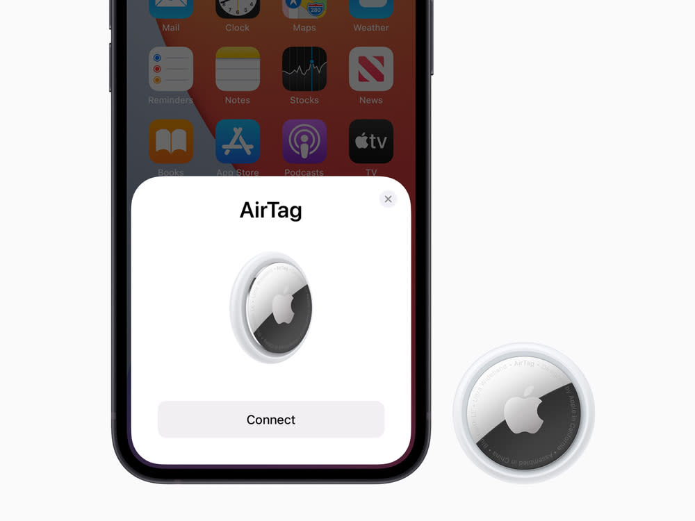 So sehen die neuen AirTags von Apple aus. (Bild: Apple)