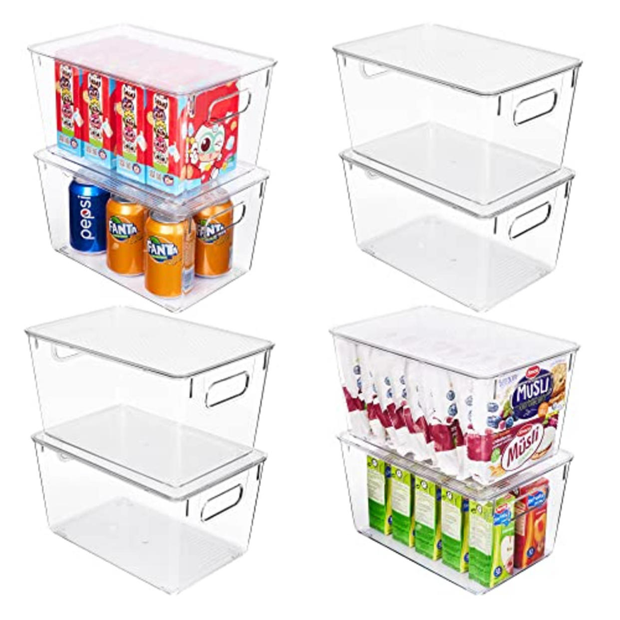Vtopmart 8 Pack Clear Stackable Storage Bins with Lids, Large Plastic Containers with Handle for Pantry Organization and Storage,Perfect for Kitchen, Fridge, Cabinet, Bathroom Organizer (AMAZON)