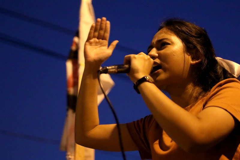 Pro-democracy demonstrators attend an anti-government protest in Bangkok