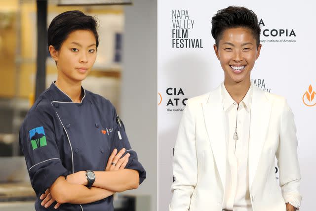 David Moir/Bravo/NBCU Photo Bank/NBCUniversal via Getty Images; Kelly Sullivan/Getty Images Kristen Kish on Top Chef and now