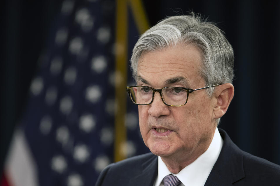 Federal Reserve Chair Jerome Powell speaks during a news conference following the Federal Open Market Committee meeting in Washington, Wednesday, Jan. 29, 2020. (AP Photo/Manuel Balce Ceneta)