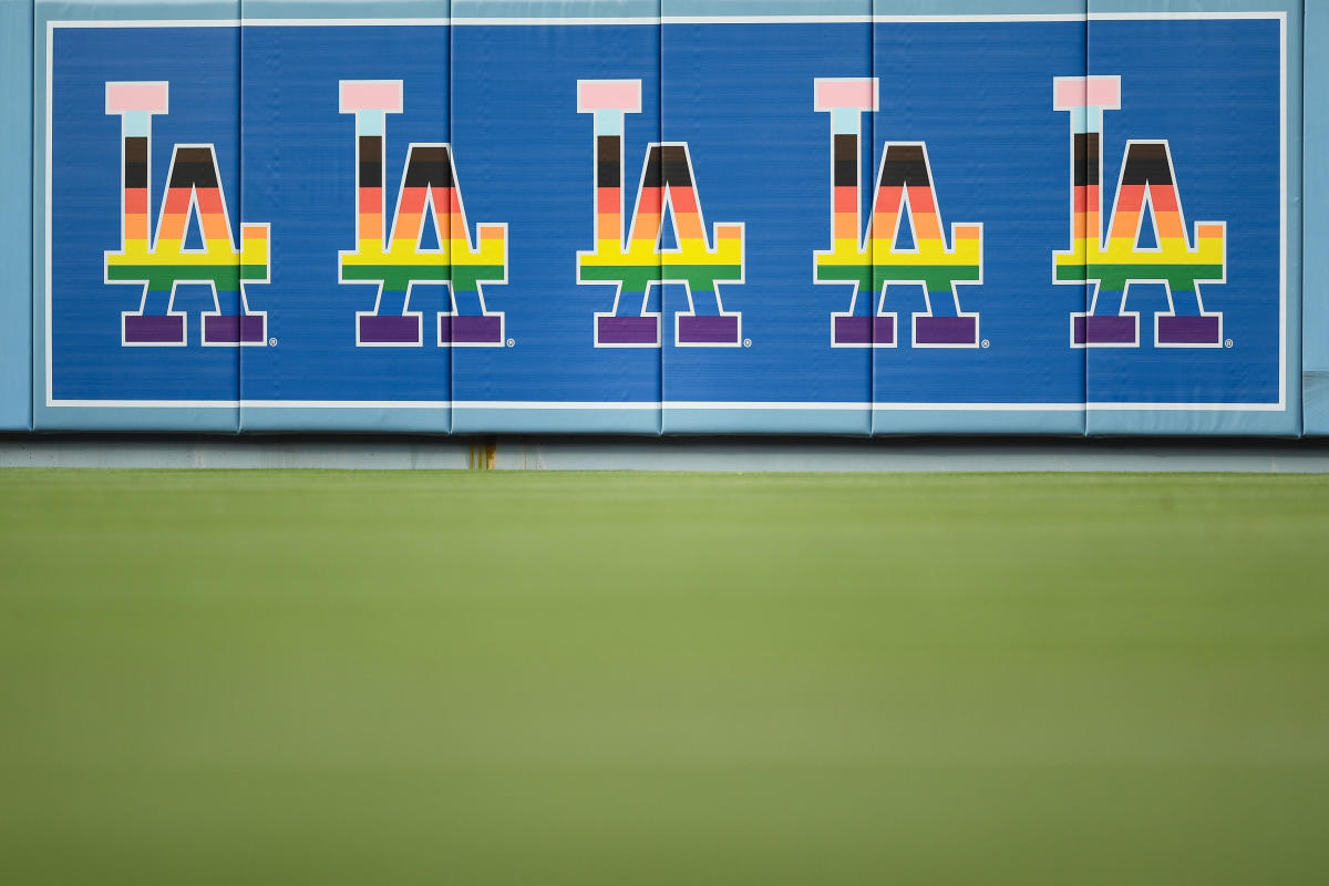 Los Angeles Kings celebrate Dodger Pride Night