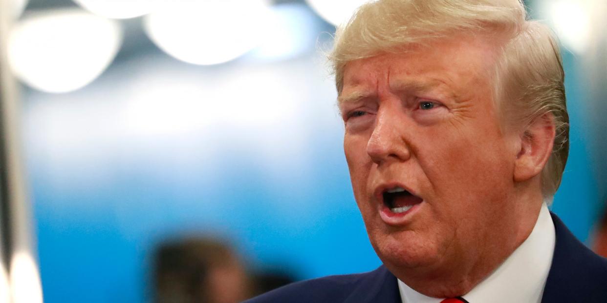 U.S. President Donald Trump speaks to reporters as he arrives to address the 74th session of the United Nations General Assembly at U.N. headquarters in New York City, New York, U.S., September 24, 2019. REUTERS/Yana Paskova