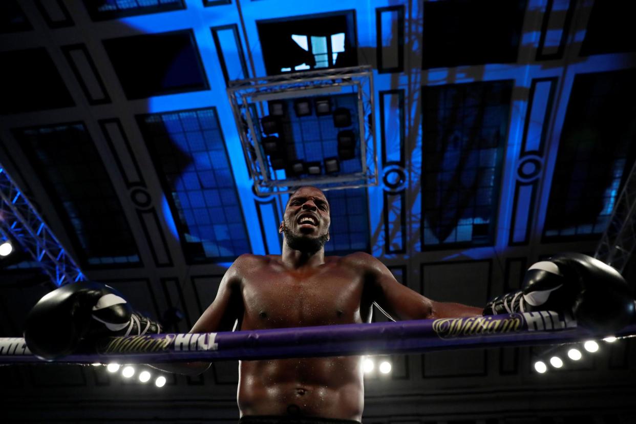 Lawrence Okolie bids for the British cruiserweight title on the undercard of Anthony Joshua’s world championship fight at Wembley this weekend: Action Images via Reuters/Andrew Couldridge