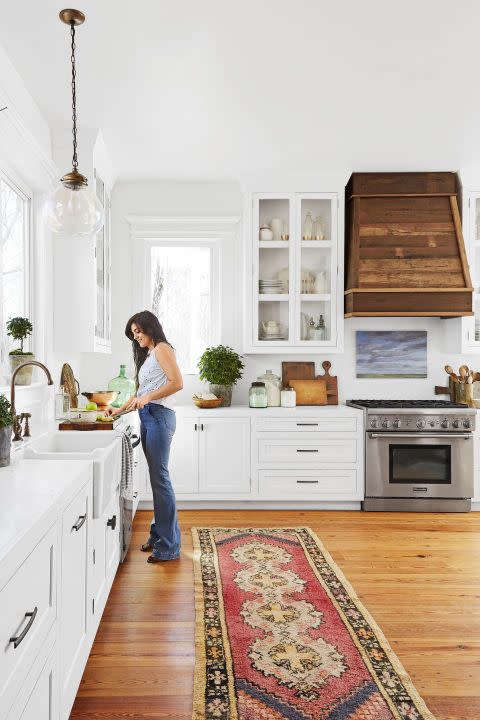 Wood Accent in a White Kitchen