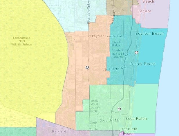 Florida House District 92 now covers western Boynton Beach, Delray Beach and Boca Raton, between Aberdeen Golf & Country Club and Boca Winds.