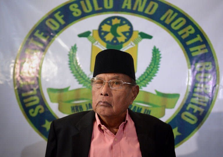 Jamalul Kiram III, the 74-year-old "Sultan of Sulu", attends a press conference in Manila, February 26, 2013. Jamalul Kiram III emerged from political obscurity this month after a few dozen of his armed followers sailed to neighbouring Malaysia to stake an ancestral territorial claim
