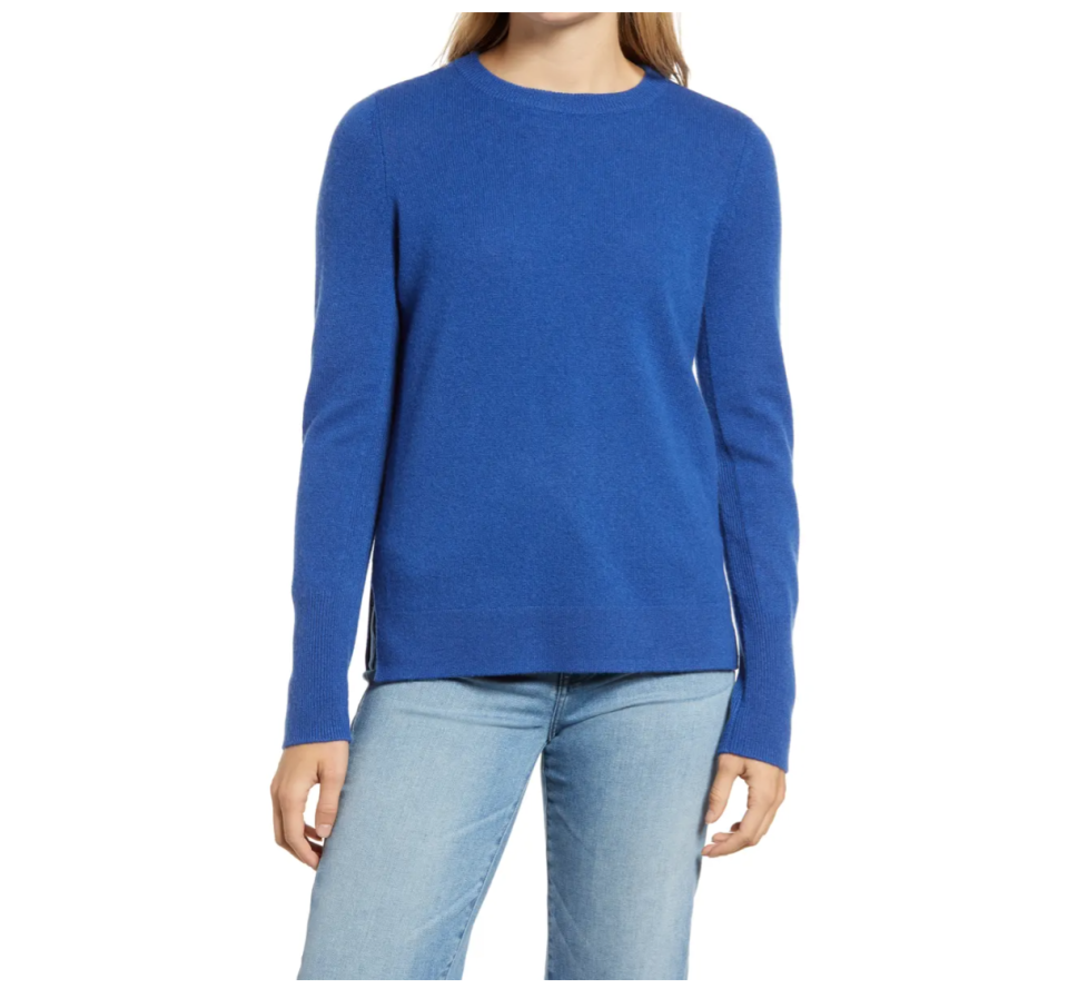 Halogen Crewneck Cashmere Sweater. Image via Nordstrom.