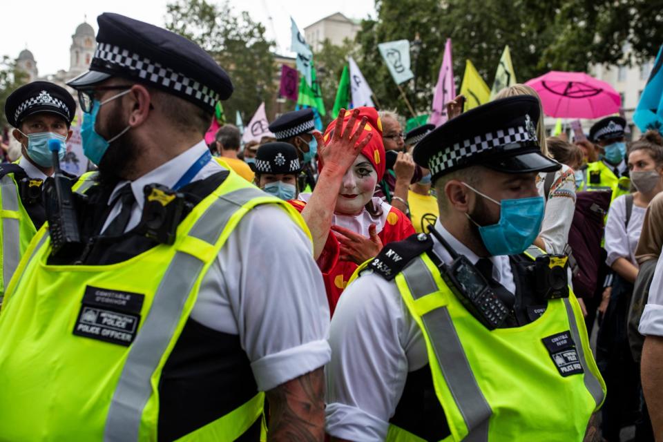 Protesters in London on Friday (Getty Images)