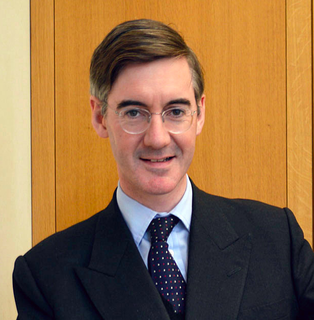 <em>Tory backbencher Jacob Rees-Mogg is urging the Government to push for a full Brexit (Wikipedia)</em>